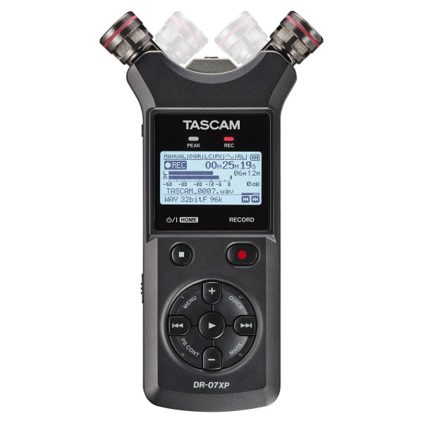 Tascam DR-07XP 32-Bit Float Portable Handheld Recorder With USB-C Audio Interface - Top