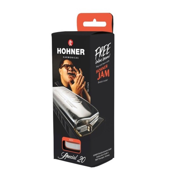 Hohner Special 20 Progressive Harmonica, D Country