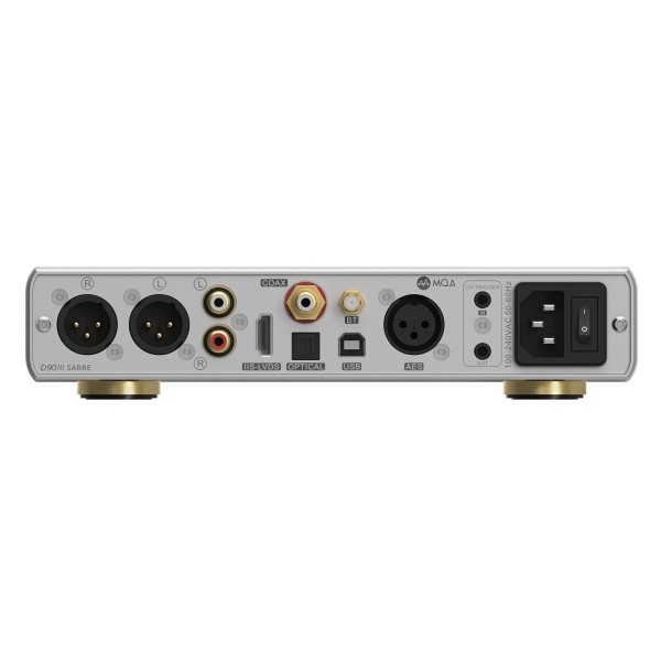 Topping D Series D90 III Sabre Desktop DAC, Silver - rear 