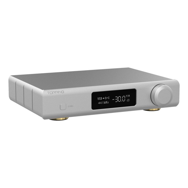 Topping D Series D90 III Sabre Desktop DAC, Silver - left turn 