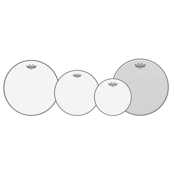 Remo Emperor Clear Tom Pack - 10, 12, 14" Heads + Free 14'' Ambassador