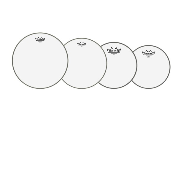 Remo Ambassador Clear Tom Pack - 10, 12, 14, 16" Heads