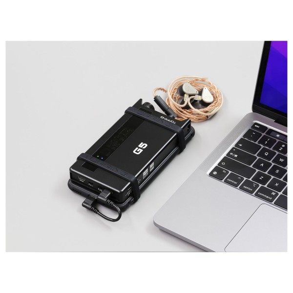 Topping G Series G5 Portable Headphone Amplifier and DAC, Black - With Laptop and IEMs
