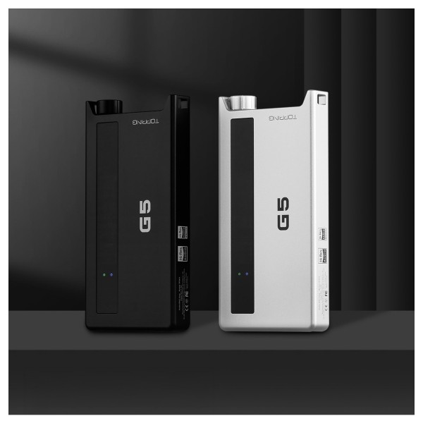 Topping G Series G5 Portable Headphone Amplifier and DAC, Black & Silver - colour comparison