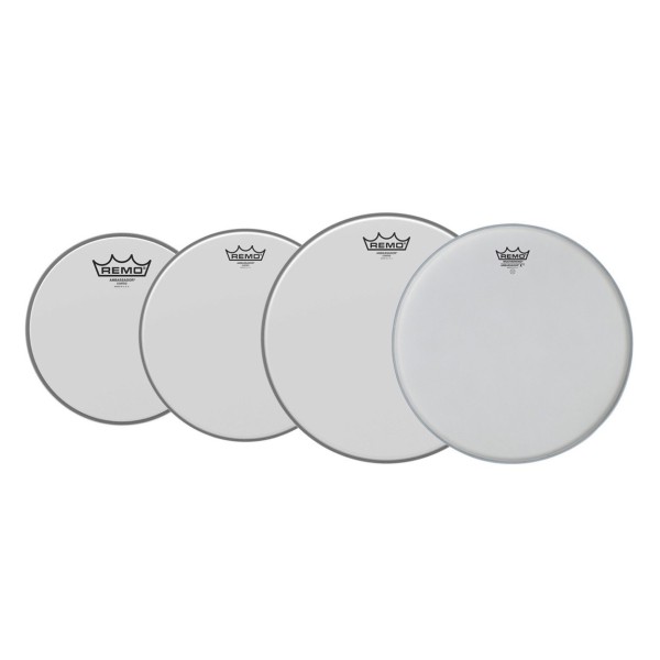 Remo Ambassador Coated Complete Pack - 12, 13, 16" Heads w/22'' P3 + Free 14'' Ambassador