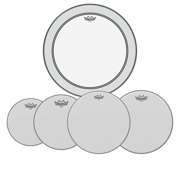 Remo Emperor Coated Complete Pack - 10, 12, 14" Heads w/20'' P3 + Free 14'' Ambassador