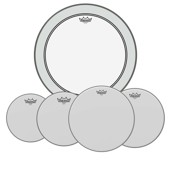 Remo Emperor Coated Complete Pack - 12, 13, 16" Heads w/22'' P3 + Free 14'' Ambassador