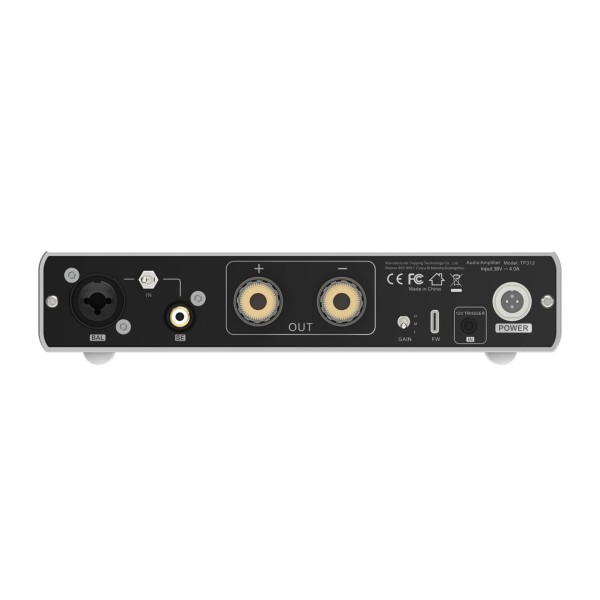 Topping Pre Series B100 Class AB Power Amplifier, Silver - Rear view