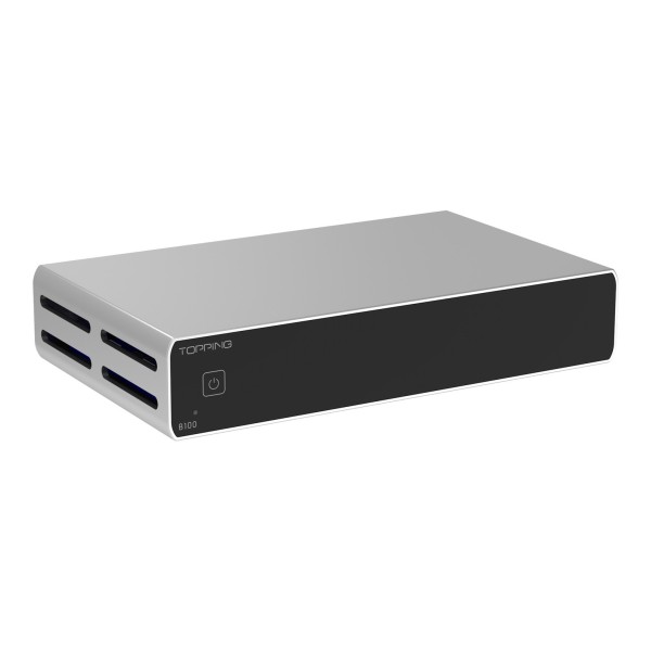 Topping Pre Series B100 Class AB Power Amplifier, Silver - Angled