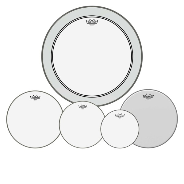 Remo Emperor Clear Complete Pack - 10, 12, 14" Heads w/20'' P3 + Free 14'' Ambassador