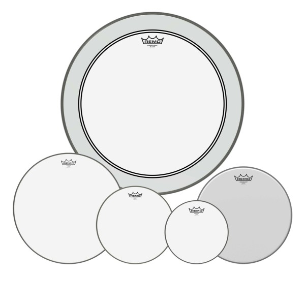 Remo Emperor Clear Complete Pack - 10, 12, 16" Heads w/22'' P3 + Free 14'' Ambassador