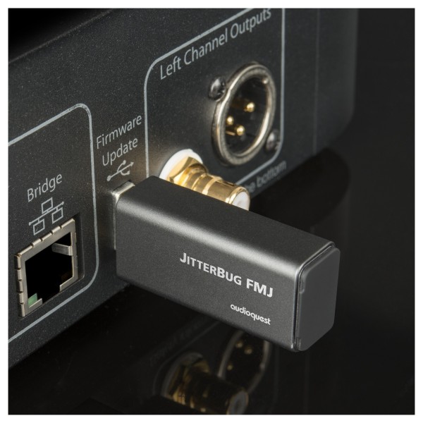 AudioQuest Jitterbug FMJ USB Filter - Lifestyle Image, in USB port