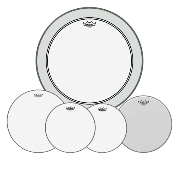 Remo Emperor Clear Complete Pack - 12, 13, 16" Heads w/22'' P3 + Free 14'' Ambassador