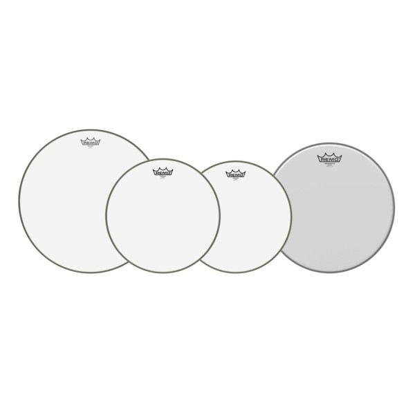 Remo Emperor Clear Complete Pack - 12, 13, 16" Heads w/22'' P3 + Free 14'' Ambassador