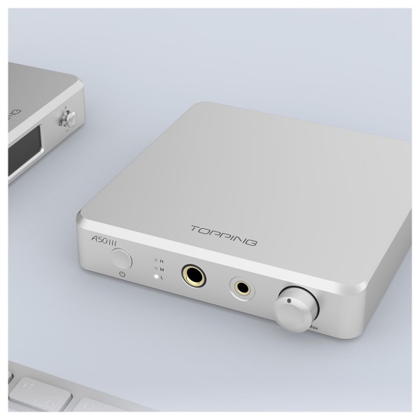 Topping A Series A50 III Desktop Headphone Amplifier, Silver - Beaty Shot
