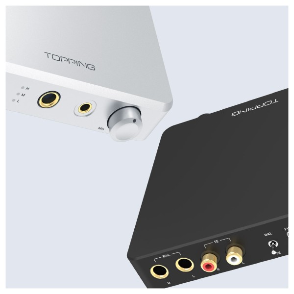 Topping A Series A50 III Desktop Headphone Amplifier, Black and Silver - Colour variant comparison