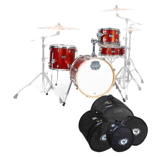 Mapex Mars Birch 18'' 4pc Bop Shell Pack w/Bag Set, Blood Orange Spk.