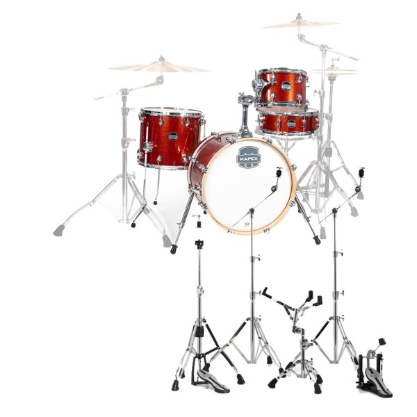 Mapex Mars Birch 18'' 4pc Bop Drum Kit w/Hardware, Blood Orange