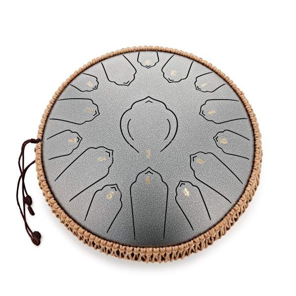 Gear4music Life 12" Steel Tongue Drum 15 Notes, D-Major, Meteorite