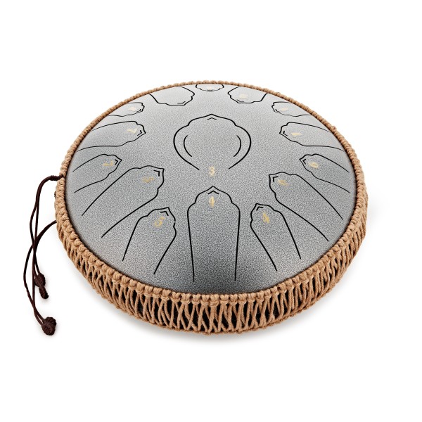 Gear4music Life 12" Steel Tongue Drum 15 Notes, D-Major, Meteorite