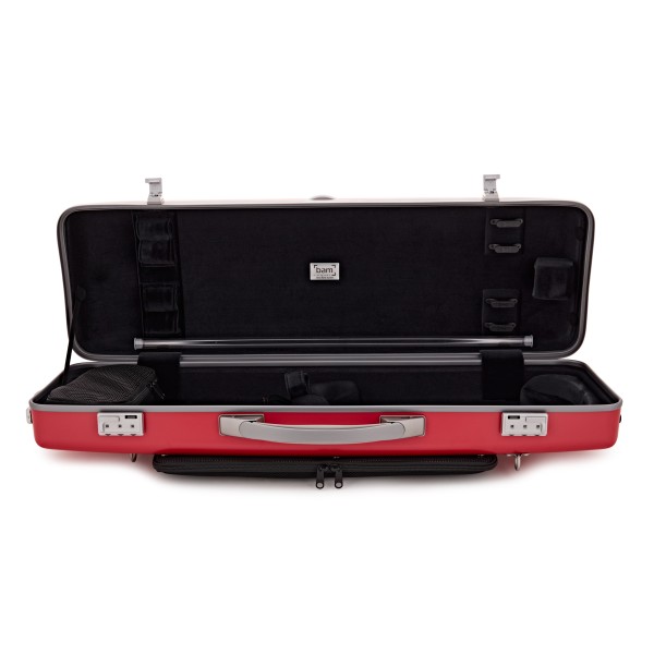 BAM Graffiti Hightech Oblong Violin Case, Raspberry Red & Silver