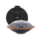 Gear4music Life Handpan 12 Notes D Kurd with Carrying Bag, Black Gold