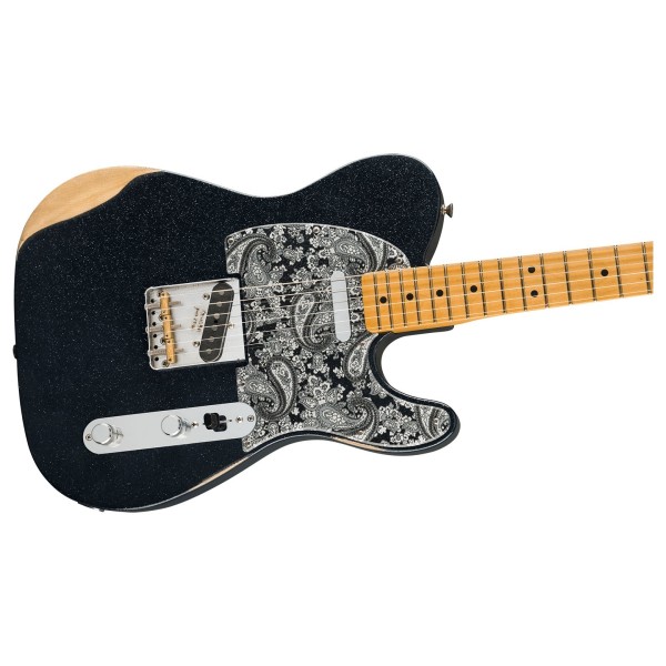 Fender Brad Paisley Road Worn Telecaster MN, Black Sparkle body and neck 