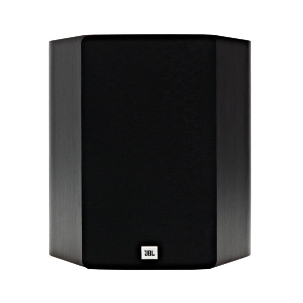 JBL Studio 610 On-Wall Surround Sound Speaker, Dark Wood - With grille attached