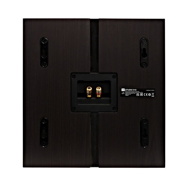 JBL Studio 610 On-Wall Surround Sound Speaker, Dark Wood - Rear view