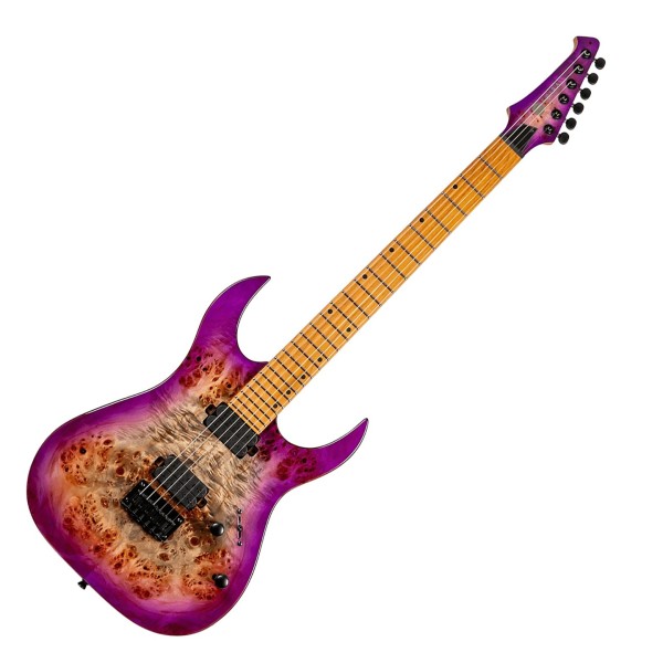 Spira Guitars S-450 TPP Poplar Burl, Gloss Trans Purple - Front