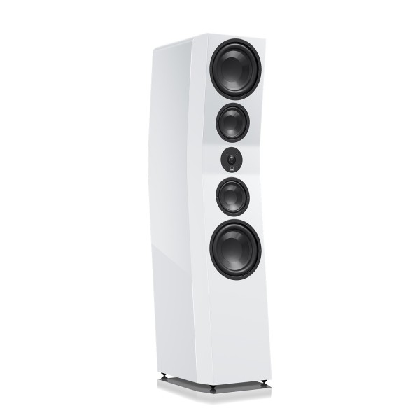 SVS Ultra Evolution Pinnacle Floor Standing Tower Loudspeaker (Pair), Piano Gloss White - single turn no grille 
