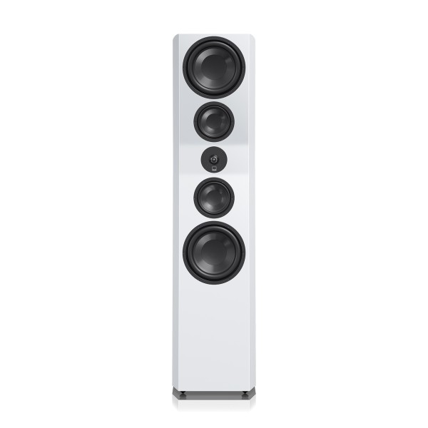 SVS Ultra Evolution Pinnacle Floor Standing Tower Loudspeaker (Pair), Piano Gloss White - front profile no grille 