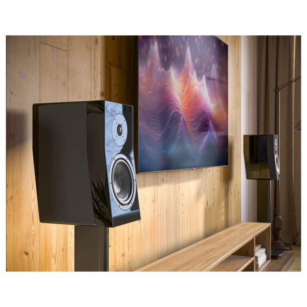 SVS Ultra Evolution Nano Bookshelf Loudspeaker (Pair), Piano Gloss Black - Lifestyle Image
