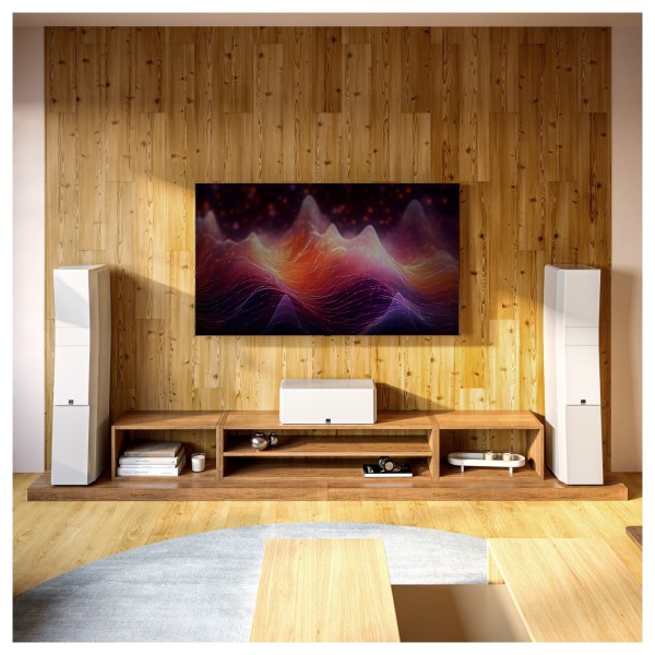 SVS Ultra Evolution Centre Loudspeaker, Piano Gloss White - Lifestyle Image, home cinema system