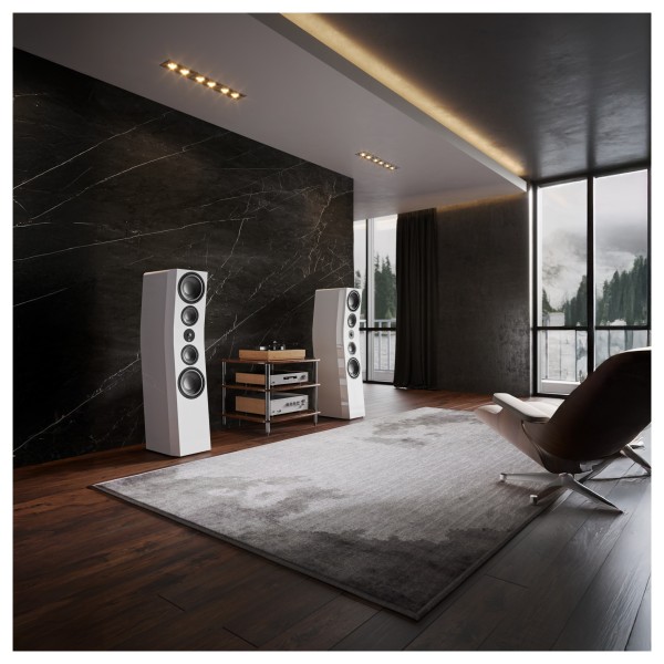SVS Ultra Evolution Tower Floor Standing Loudspeaker (pair), Piano Gloss Black - modern room white  