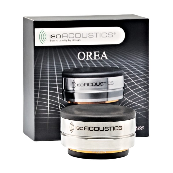 IsoAcoustics OREA Bronze Equipment Isolation Puck and Package