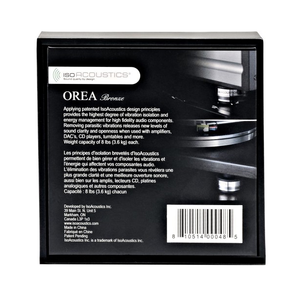 IsoAcoustics OREA Bronze Equipment Isolation Puck Package rear