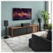 SVS Ultra Evolution Bookshelf Loudspeaker (pair), Piano Gloss White - blue room wide with centre 