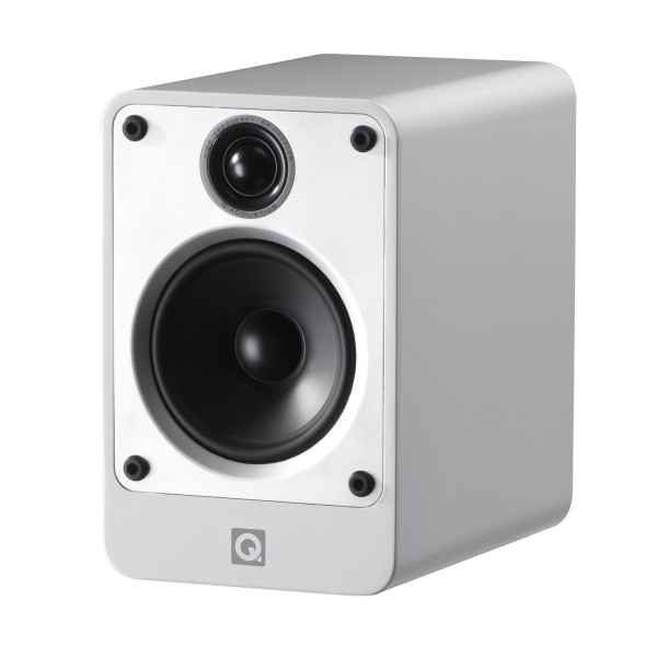 Q Acoustics Concept 20 Bookshelf Speakers (Pair), Gloss White - Angled