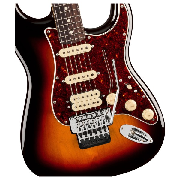 Fender Player II Modified Stratocaster HSS Floyd Rose RW, 3 Tone Sunburst body 