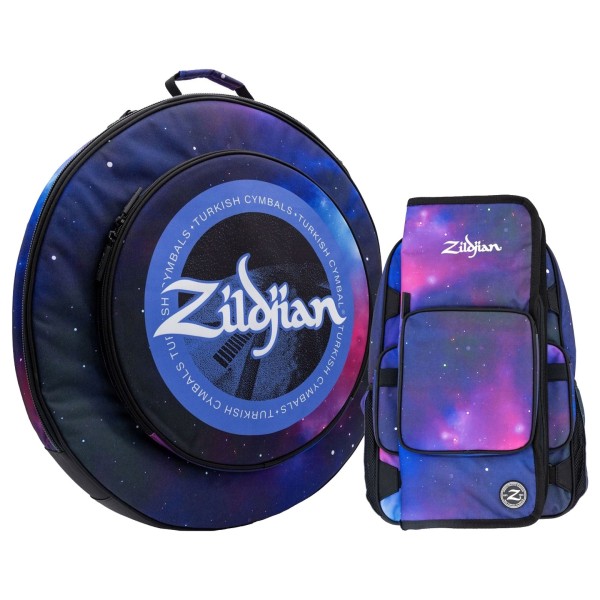 Zildjian Student Backpack, Stick Bag, & 20'' Cymbal Bag, Purple Galaxy