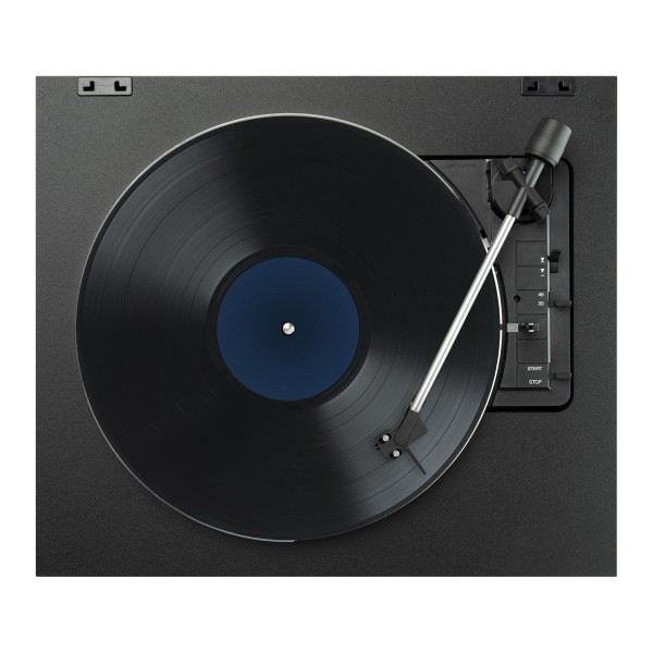 Rekkord F110P Fully Automatic Floating Sub-Chassis Turntable with Built-In Phono Stage, Black - top down view 