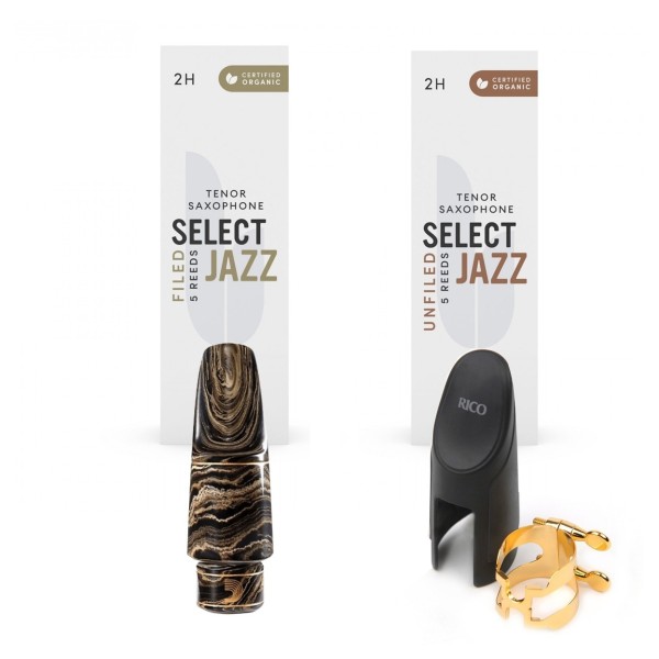 D'Addario Tenor Select Jazz Marble Mouthpiece Package