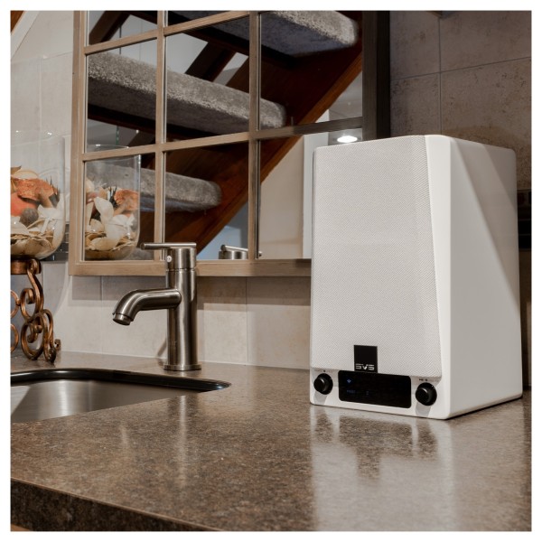 SVS Prime Wireless Pro Speaker (Pair), White Gloss - lifestyle