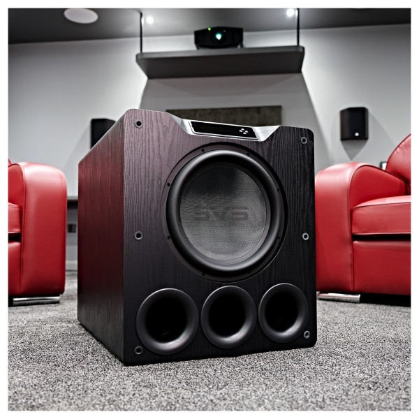 SVS PB4000 Subwoofer, Black Ash - cinema room lifestyle