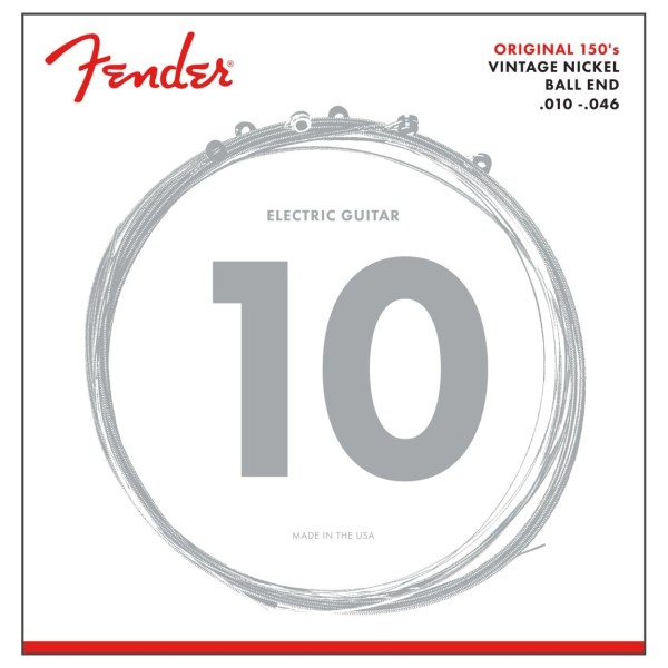 Fender 150R Pure Nickel Ball End Electric Guitar Strings, 10-46 Set, , pack of 10 front