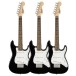 Squier Mini Stratocaster 3/4 Size, Black, pack of 3 front