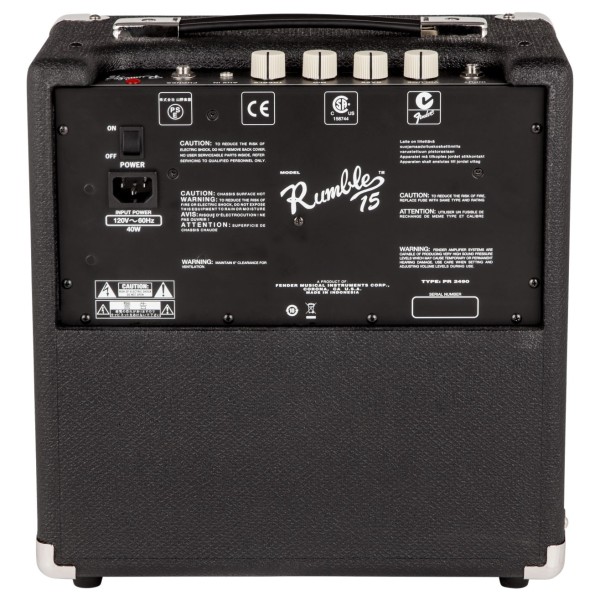 Fender Rumble 15 V3 Bass Combo, pack of 3 back 