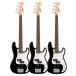 Squier Mini Precision Bass LRL, Black, pack of 3 - front