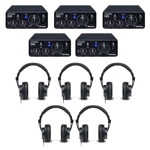 PreSonus AudioBox GO and HD9 Closed-Back Headphones (5 Pack) - Bundle